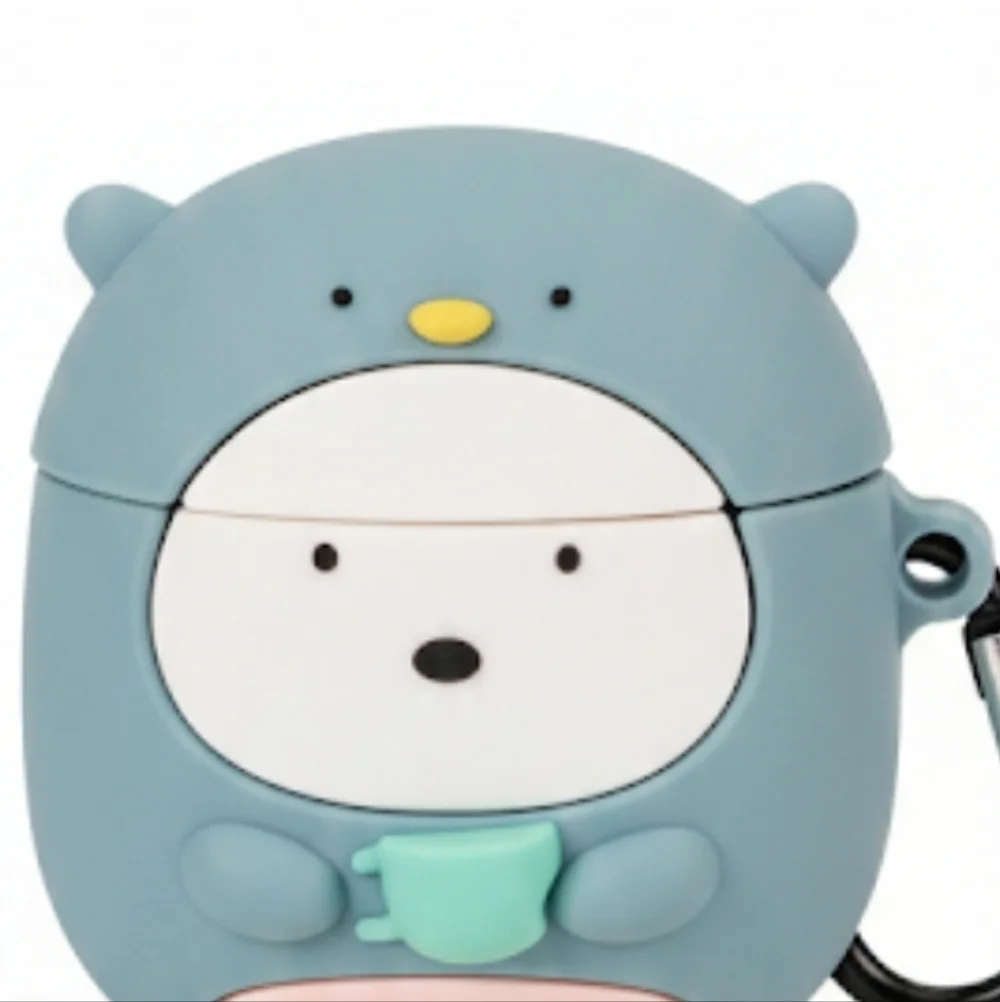 New Airpods Case Cute Blue Penguin